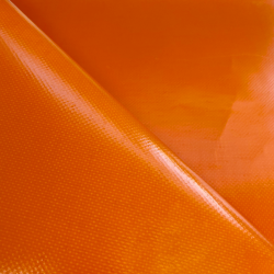 Ткань ПВХ 450 гр/м2, Оранжевый (Ширина 160см), на отрез  в Жуковском