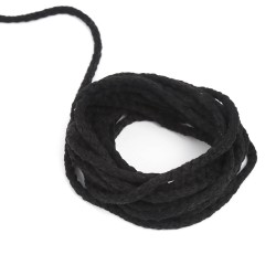 Шнур для одежды тип 2, цвет Чёрный (плетено-вязаный/полиэфир)  в Жуковском